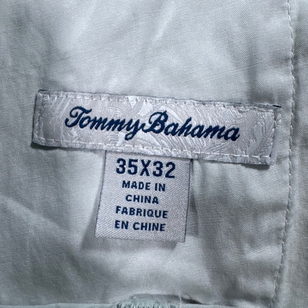 Tommy Bahama Chino Pants Mens 35x32 Sage Green Boracay Cotton Tencel Stretch - Picture 3 of 11